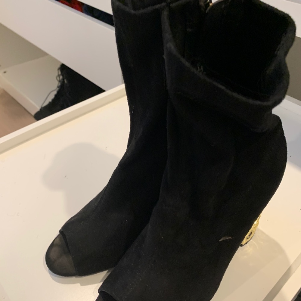 Peep Toe Block Heel Boot - image 5